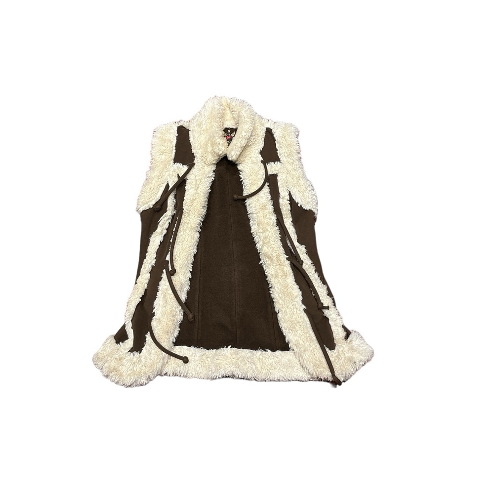 Brown fur vest jacket!!